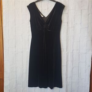 LIZZATTI Dark Brown Sleeveless Velvet A-line MIDI DRESS 8